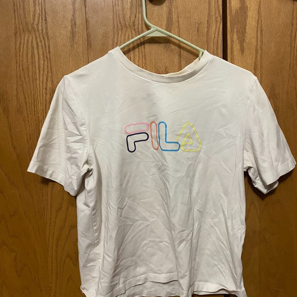 White Fila shirt T-Shirt